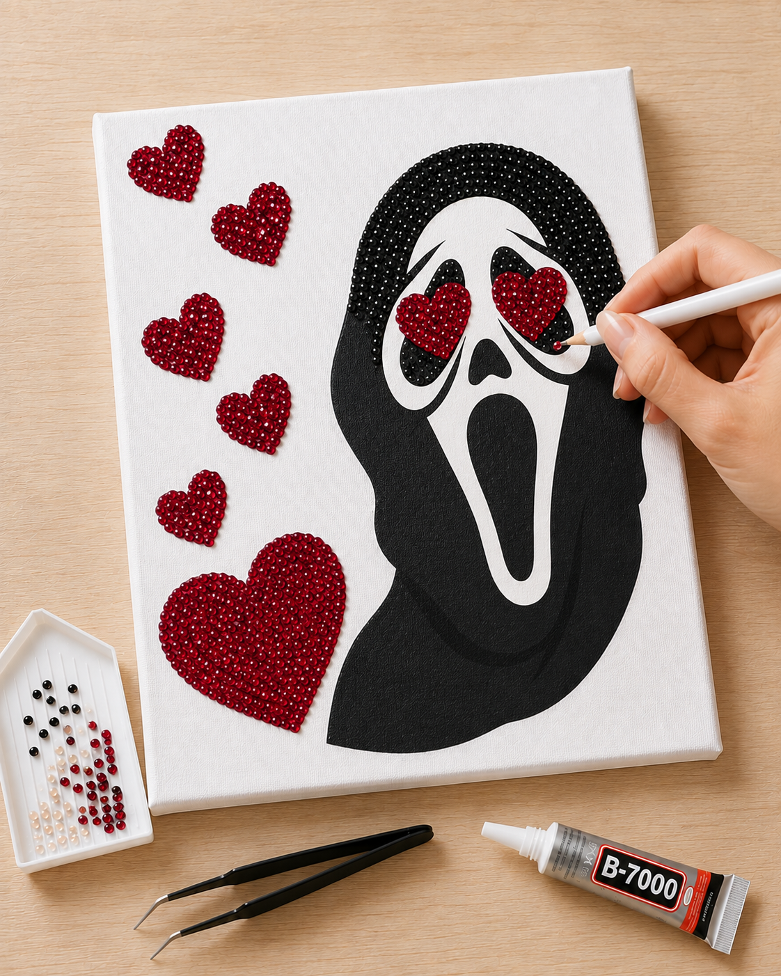 Mask In Love DIY Bedazzle Canvas Kit