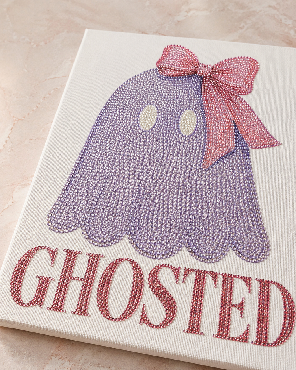 Ghosted rhinestone canvas detail