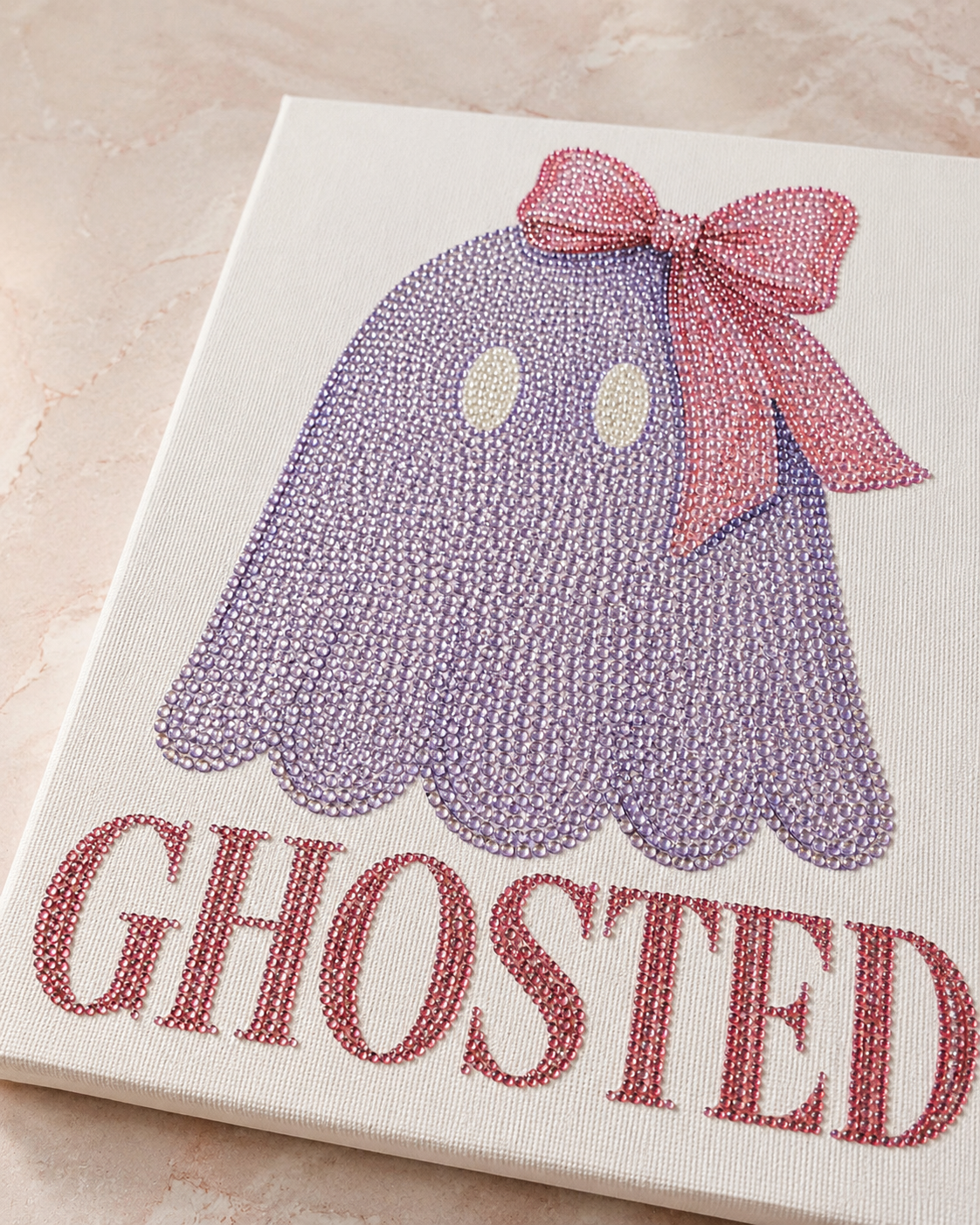 Ghosted rhinestone canvas detail
