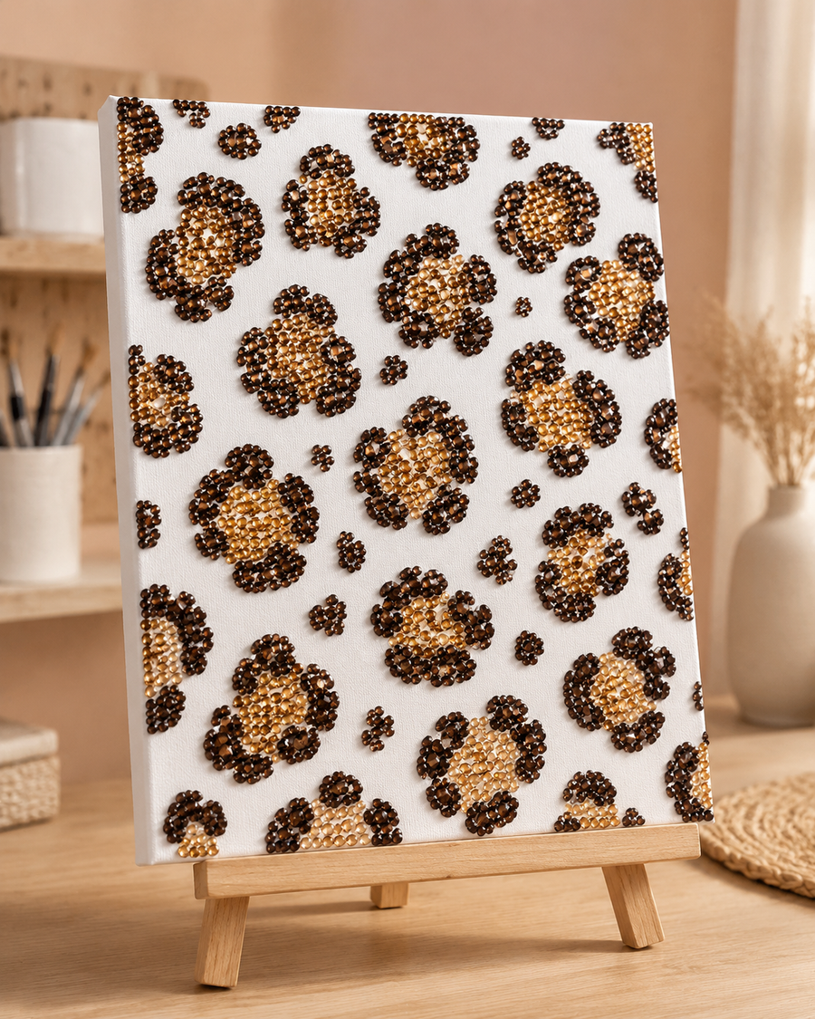 Leopard Print DIY Bedazzle Canvas Kit