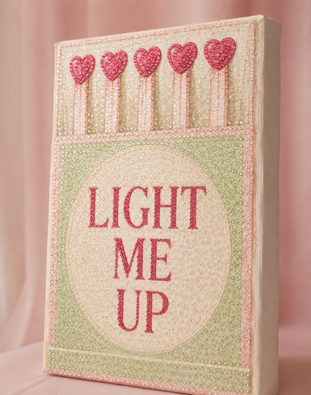 Light Me Up rhinestone canvas detail