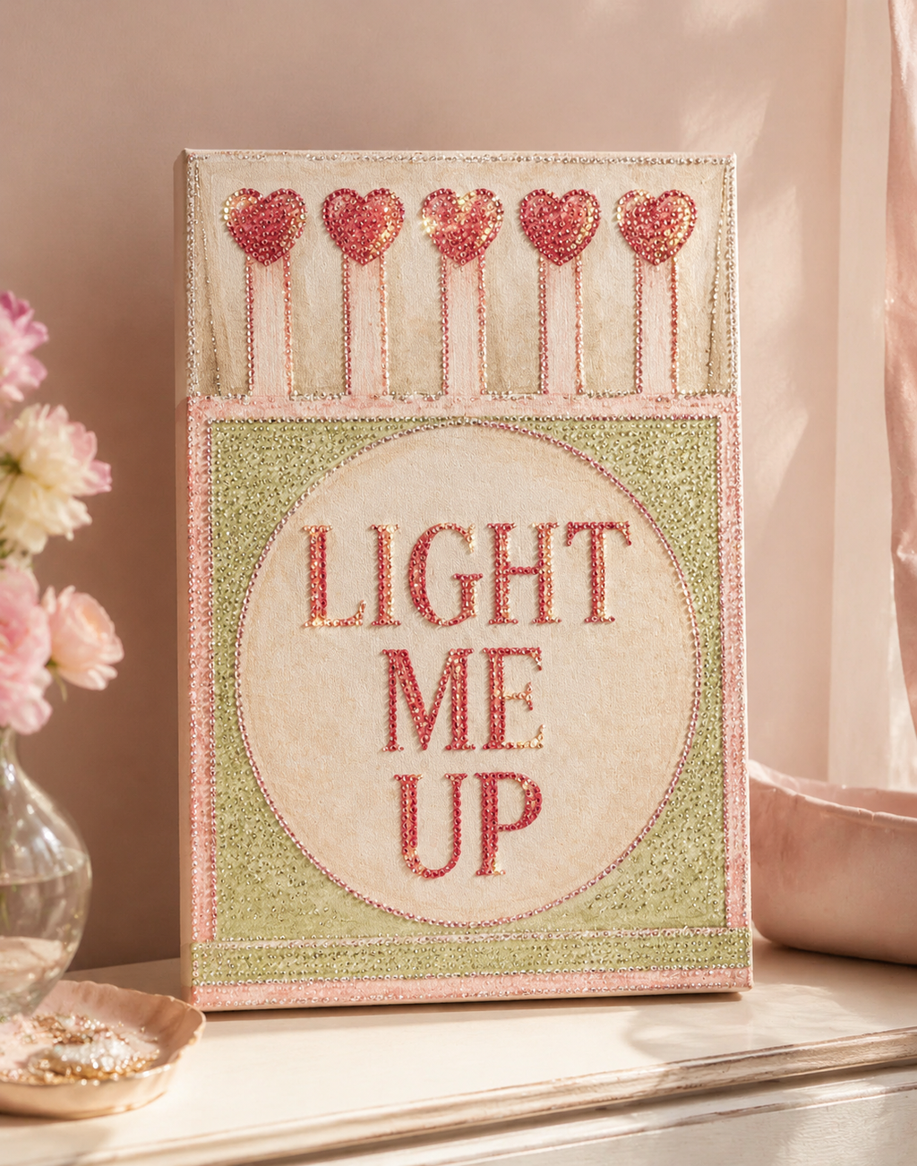 Finished Light Me Up rhinestone canvas