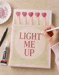 Light Me Up DIY bedazzle canvas kit in progress