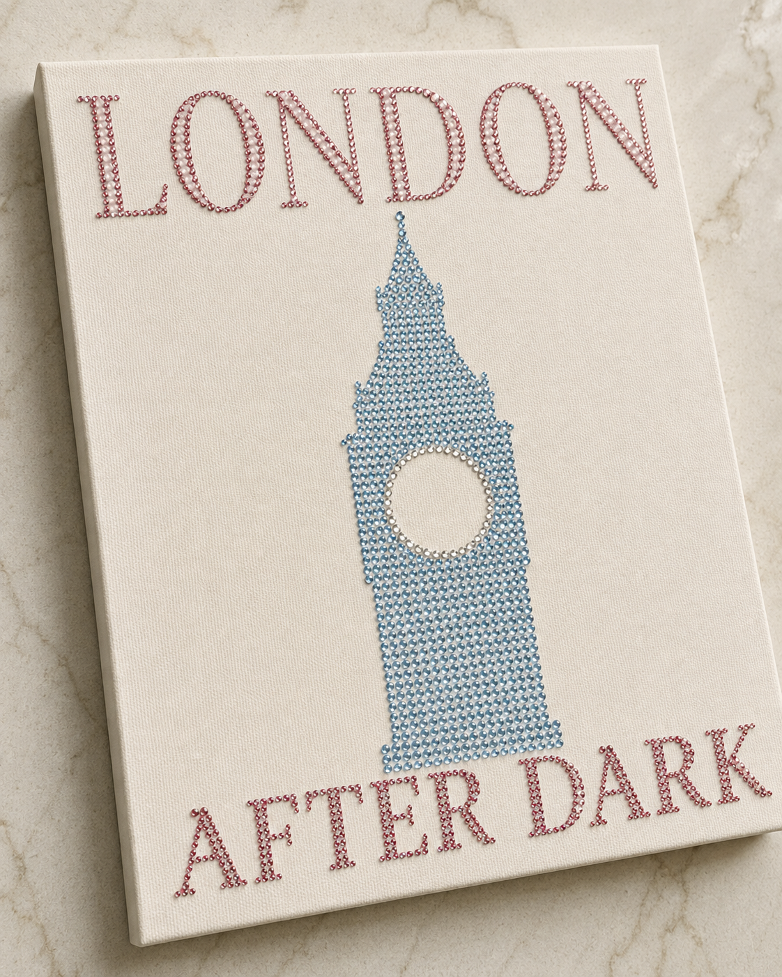 London After Dark rhinestone canvas detail