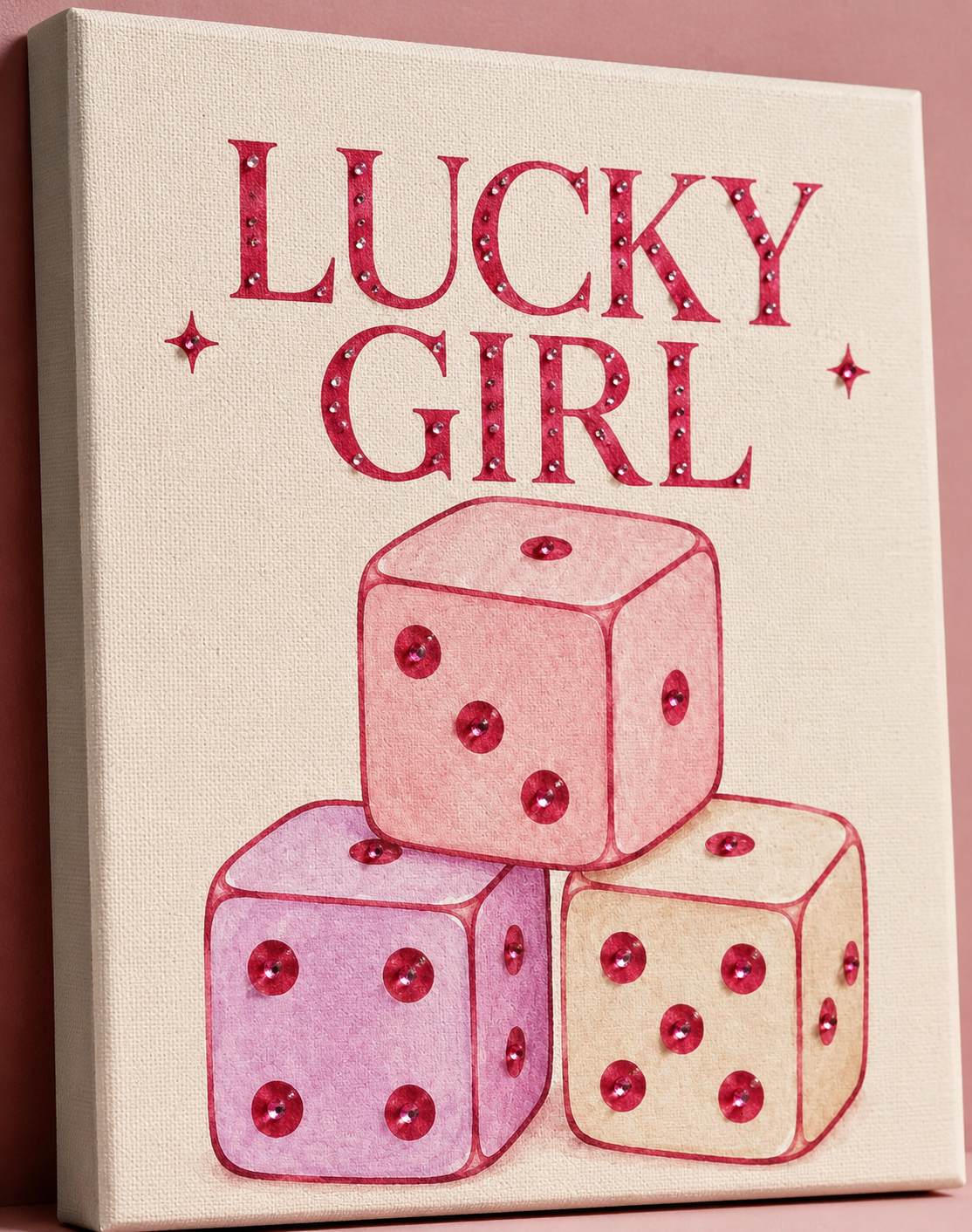 Lucky Girl canvas size comparison 8 by 10 and 11 by 14 inches