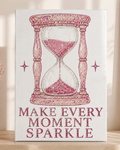 Finished Pink Hourglass rhinestone canvas