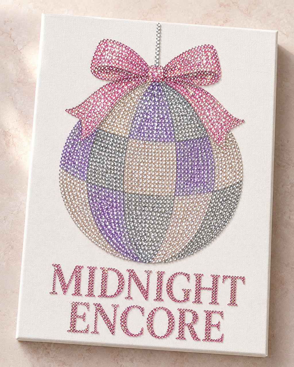 Midnight Encore rhinestone canvas detail
