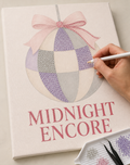 Midnight Encore Large 11 x 14 canvas being bedazzled