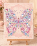 Finished Pastel Wings butterfly DIY gem sticker canvas kit