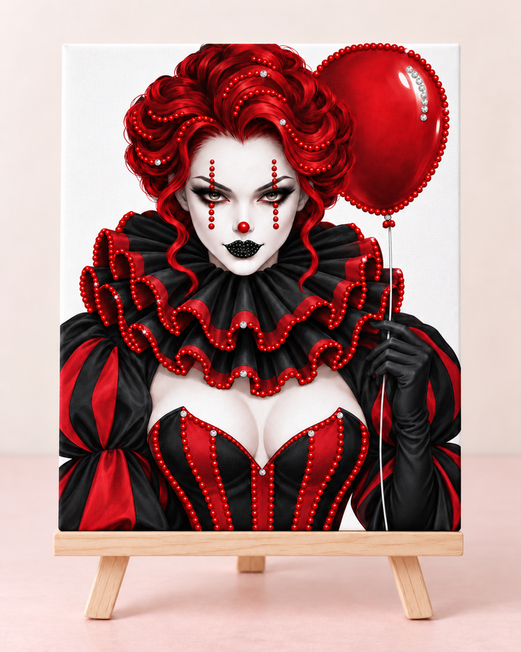 Red Balloon Nightmare Halloween DIY Bedazzle Canvas Kit