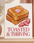 Finished Toasted and Thriving rhinestone canvas