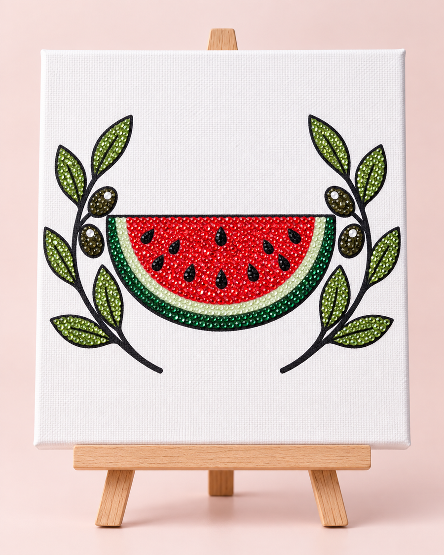 Watermelon & Olive DIY Bedazzle Canvas Kit
